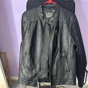 Levi's Black Quilted Leather Jacket for Women